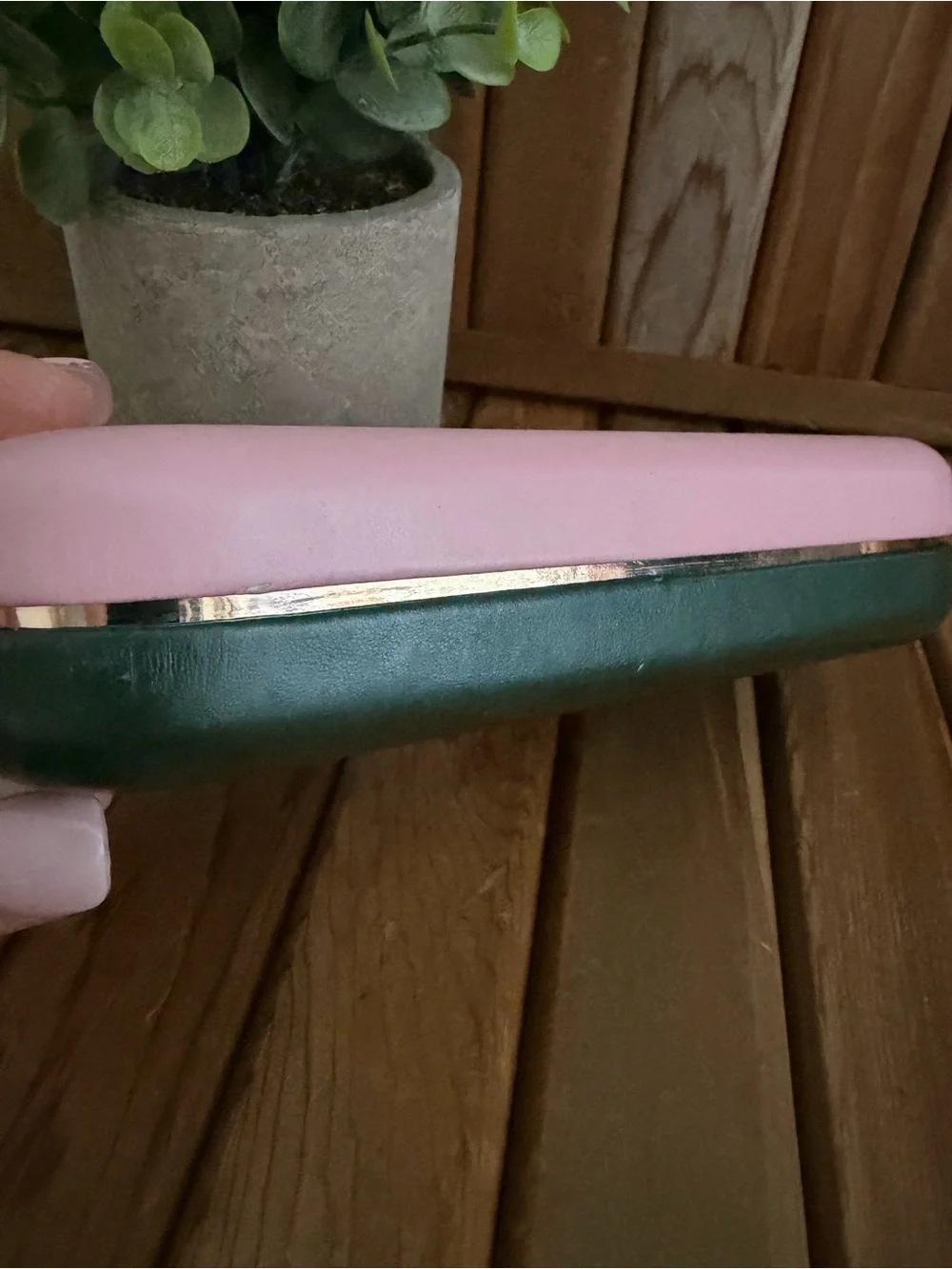 Kate Spade Eyewear Case, Colorblock, Green with Blush Pink Interior